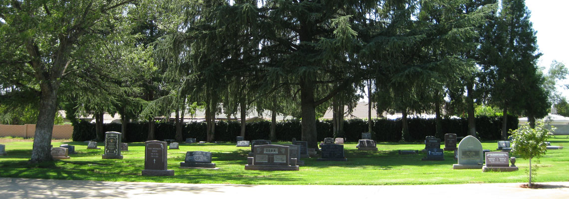 Picture of Grave Markers at Mountain View Cemetery.